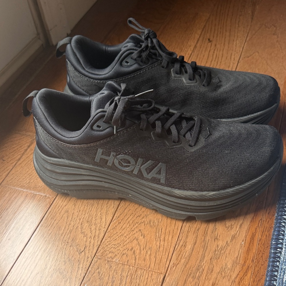 Hoka Men's Black Athletic Cushion Running Shoes
